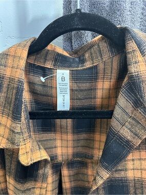 Unk Orange and Black Plaid Women's Button-Up Top
